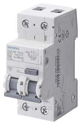 ลูกเซอร์กิตกันดูดRCBO 2P 40A TYPE A 5SU9356-7KK40 (SIEMENS)