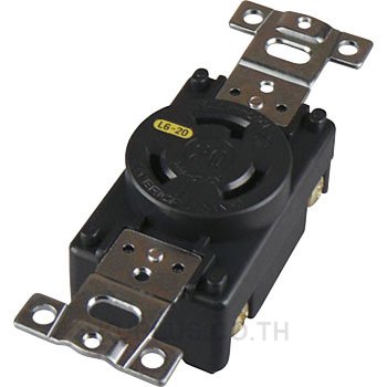 3220-L6 ปลั๊กตัวเมียฝังขาล็อค 2P(2P,3W GND) 20A 250V