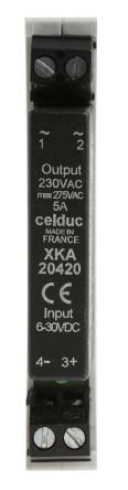 Celduc 4 A Solid State Relay, Zero Crossing, DIN Rail, Triac, 275 V rms Maximum Load