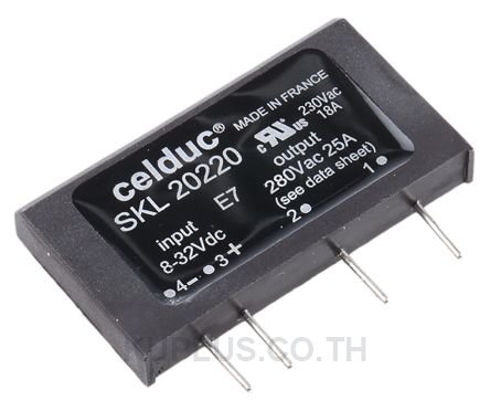Celduc 25 A Solid State Relay, Zero Crossing, PCB Mount, Thyristor, 280 V ac Maximum Load