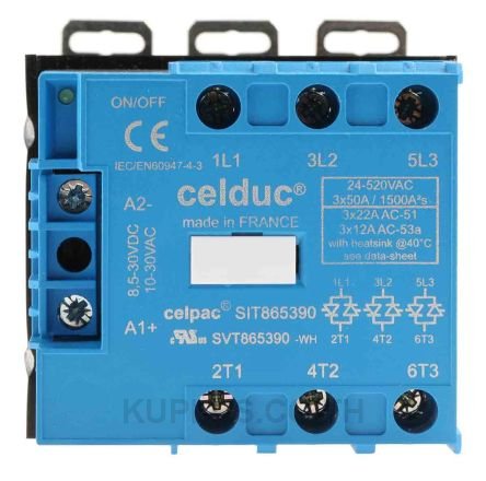 Celduc 22 A Solid State Relay, Zero Crossing, DIN Rail, Thyristor, 510 V ac Maximum Load