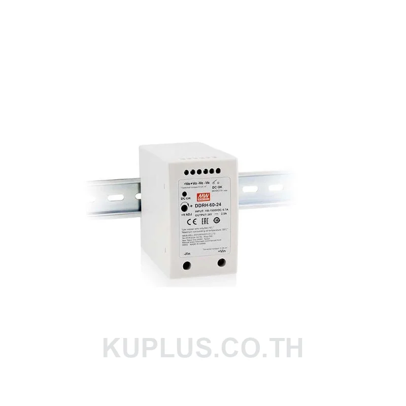 พาวเวอร์ซัพพลายเกาะราง (ติดรางปีกนก DIN) Mean Well DDRH-60-12 60 W เอาต์พุต 12 V 5 A