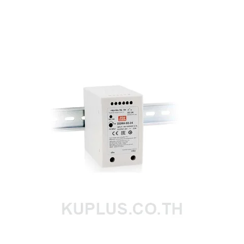 Mean Well DDRH-60-24, DIN Rail Power Supply, 84%, 24V, 2.5A, 60W, Adjustable