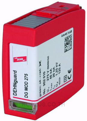 Dehn 275 V ac, 350 V dc 40kA DG Surge Arrester Protection Module, Plug In Mounting