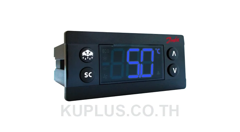 080G3471, เครื่องควบคุมระบบทำความเย็นอิเล็กทรอนิกส์ (Electronic Refrigeration Controller) Danfoss ERC 112D ไฟเลี้ยง 100-240 V AC อนาล็อกอินพุต 4 ดิจิทัลอินพุต 1 ดิจิทัลเอาต์พุต 4