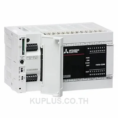 ชุดควบคุม PLC (Base Unit/CPU) Mitsubishi FX5U-32MR/ES I/O 32 จุด ชนิดเอาต์พุต Relay อินพุต 16 จุด เอาต์พุต 16 จุด