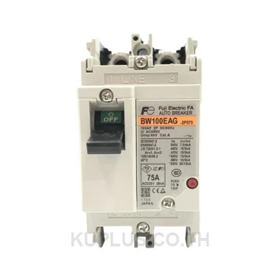 BW100EAG-2P060, เบรกเกอร์ MCCB Fuji Electric BW Series 2 โพล 60A เฟรม 100AF 25 kA (230 V AC)