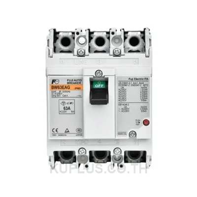 BW63RAG-3P063 Fuji Electric MCCB BW Series, 3 Poles, 63A, 63AF frame, 2.5 kA @ 400 V AC