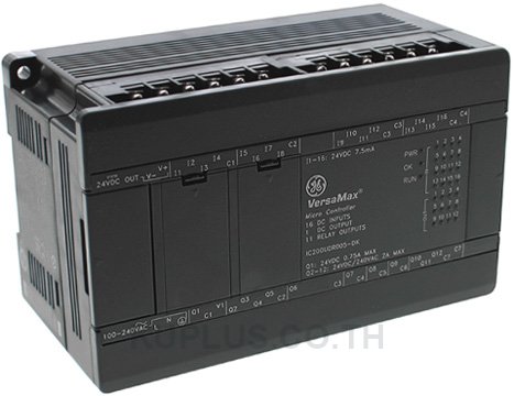 28 point PLC,(16) 24VDC In, (11) Relay Out, (1) 24VDC Out, 24VDC Power Supply. Battery (IC200ACC403) is required for data retention. Battery not