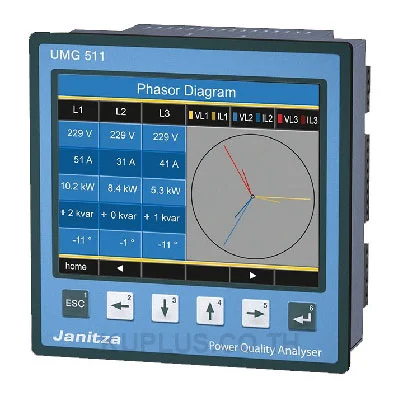 Janitza UMG 511 Power Quality Analyzer, Colour Graphic Display (MEA Zero Export List)