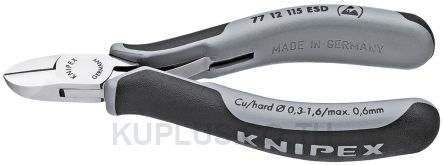 77 12 115 ESDSB Knipex Side Cutter Cable Cutter, 1.6mm cutting capacity 115mm overall length