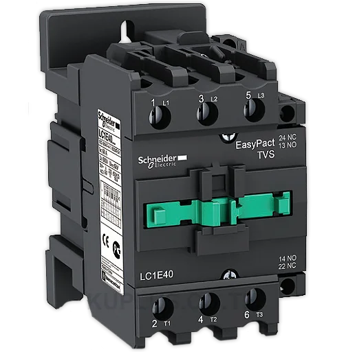 LC1E40N5, แมกเนติกคอนแทคเตอร์ Schneider Electric EasyPact TVS (TeSys E) 3P 40A AC-3 18.5kW คอยล์ 415 V AC 50 Hz