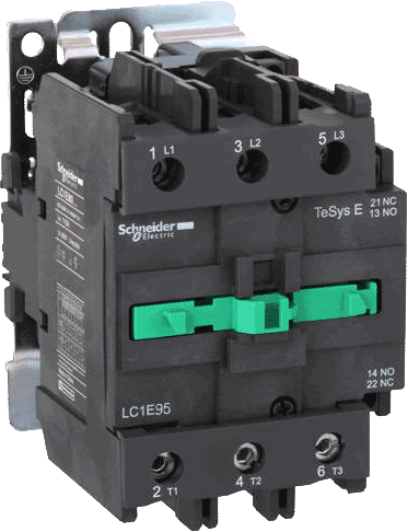 LC1E95Q5, แมกเนติกคอนแทคเตอร์ Schneider Electric EasyPact TVS (TeSys E) 3P 95A AC-3 45kW คอยล์ 380 V AC 50 Hz