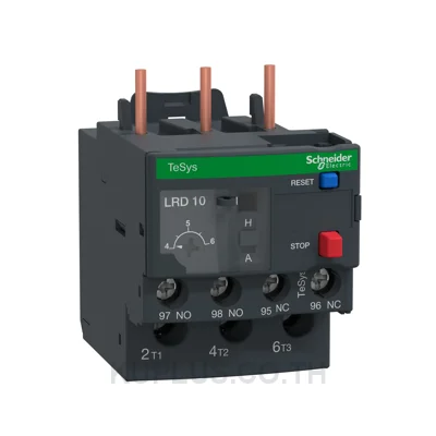 โอเวอร์โหลดรีเลย์ความร้อน (Thermal Overload Relay) Schneider TeSys D LRD01 ช่วงปรับกระแส 0.1-0.16A คลาส 10A หน้าสัมผัสช่วย 1NO+1NC ขั้วต่อแบบสกรู (Screw clamp) ใช้กับ LC1 D09-D38