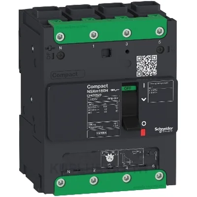 เบรกเกอร์ MCCB Schneider ComPacT NSXm 4P (3 โพลมีการป้องกัน) 100A 25kA ที่ 415VAC ทริปยูนิต TMD ขั้วต่อ EverLink