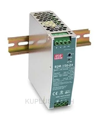 พาวเวอร์ซัพพลายเกาะราง (ติดรางปีกนก DIN) Mean Well EDR-150-24 150 W เอาต์พุต 24 V 6.5 A