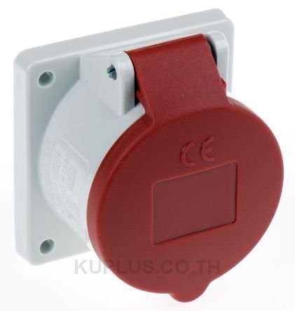 Mennekes IP44 Red Panel Mount 5P Industrial Power Socket, Rated At 16A, 400V