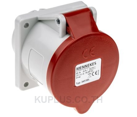 Mennekes IP44 Red Panel Mount 5P Industrial Power Socket, Rated At 32A, 400V