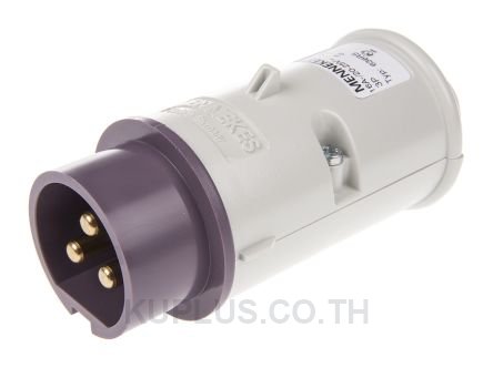 Mennekes IP44 Purple Cable Mount 3P Industrial Power Plug, Rated At 16A, 20   25V