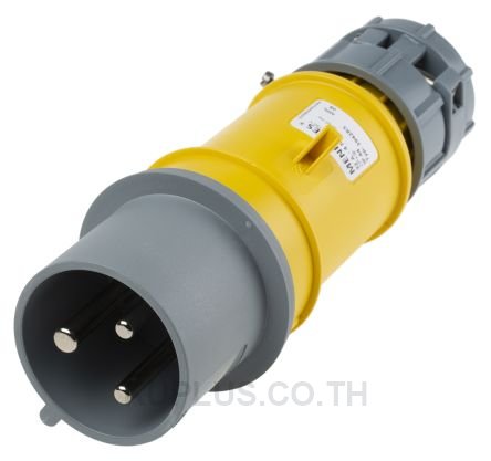 Mennekes PowerTOP Series, IP44 Yellow Cable Mount 3P Industrial Power Plug, Rated At 32A, 110V