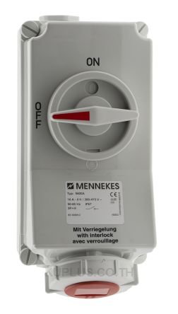 Mennekes Switchable IP67 Interlocked Socket 3P+E, Earthing Position 6h, 16A, 400V