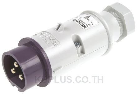 Mennekes IP44 Purple Cable Mount 3P Industrial Power Plug, Rated At 16A, 20   25V