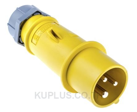 Mennekes AM-TOP Series, IP44 Yellow Cable Mount 2P+E Industrial Power Plug, Rated At 16A, 110 V
