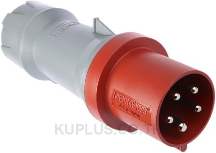 Mennekes PowerTOP Plus Series, IP44 Red Cable Mount 3P+N+E Industrial Power Plug, Rated At 63A, 415 V
