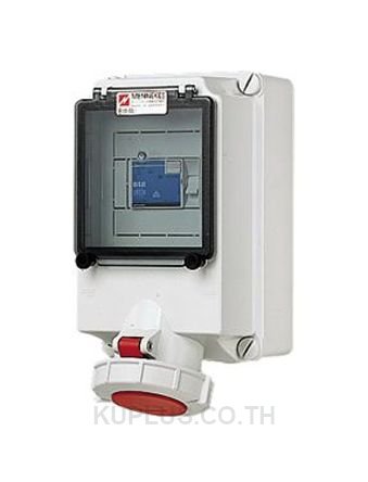 Mennekes IP67 Red Wall Mount 5P Industrial Power Socket, Rated At 63A, 400V