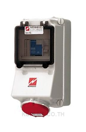 Mennekes IP44 Red Wall Mount 5P Industrial Power Socket, Rated At 32A, 400V