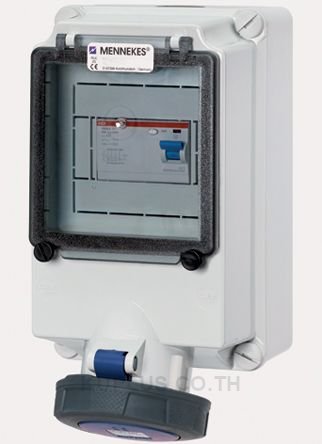 Mennekes IP67Violet Wall Mount 3P Industrial Power Socket, Rated At 63A, 230V
