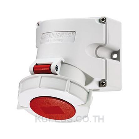 Mennekes IP67 Red Wall Mount 5P Industrial Power Socket, Rated At 32A, 400V