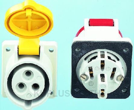 Mennekes IP44 Red Panel Mount 5P Industrial Power Socket, Rated At 16A, 400V
