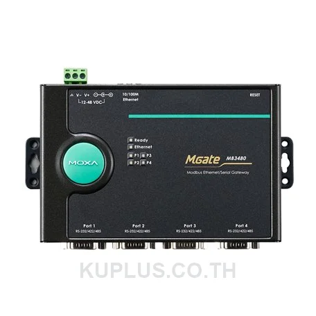 MOXA MGate MB3480, 4 Port RS-232/422/485 Modbus TCP to Serial Communication Gateway
