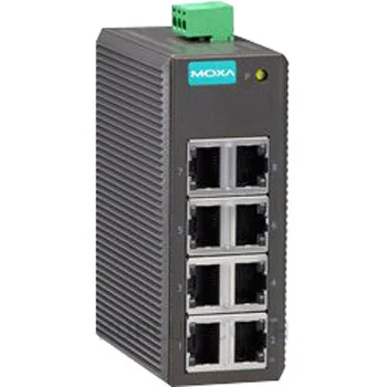 อีเทอร์เน็ตสวิตช์อุตสาหกรรม MOXA EDS-208 Unmanaged RJ45 8 พอร์ต อุณหภูมิ -10 ถึง 60 °C