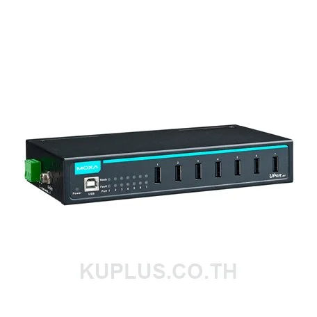 MOXA UPort 407-T w/o Adapter, 7 Port industrial-grade USB Hub, w/o adapter, Wide Temperature