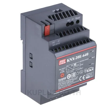 พาวเวอร์ซัพพลายเกาะราง (ติดรางปีกนก DIN) Mean Well KNX-20E-640 19.2 W เอาต์พุต 30 V 640 mA