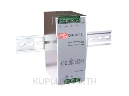 พาวเวอร์ซัพพลายเกาะราง (ติดรางปีกนก DIN) Mean Well DR-75-12 75 W เอาต์พุต 12 V 8.2 A