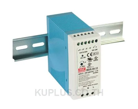 พาวเวอร์ซัพพลายเกาะราง (ติดรางปีกนก DIN) Mean Well MDR-40-5 30 W เอาต์พุต 5 V 6 A
