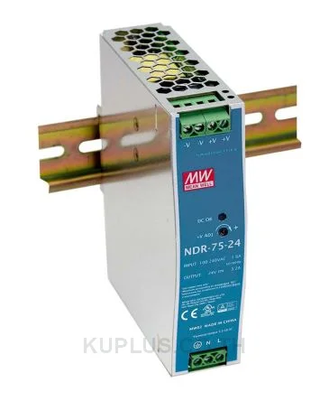 พาวเวอร์ซัพพลายเกาะราง (ติดรางปีกนก DIN) Mean Well NDR-75-12 75 W เอาต์พุต 12 V 6.3 A