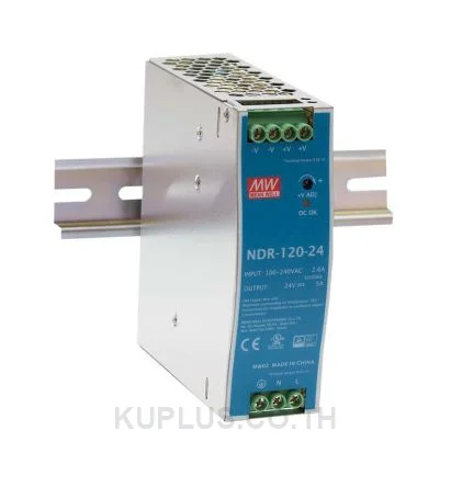 พาวเวอร์ซัพพลายเกาะราง (ติดรางปีกนก DIN) Mean Well NDR-120-12 120 W เอาต์พุต 12 V 10 A