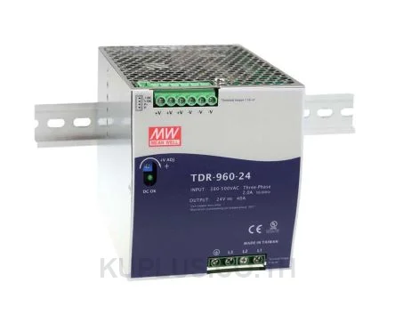 พาวเวอร์ซัพพลายเกาะราง (ติดรางปีกนก DIN) Mean Well TDR-960-48 960 W เอาต์พุต 48 V 20 A