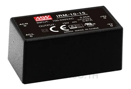พาวเวอร์ซัพพลายติดลอย (แชสซี/โอเพนเฟรม) Mean Well IRM-10-15 10.05 W เอาต์พุต 15 V 670 mA