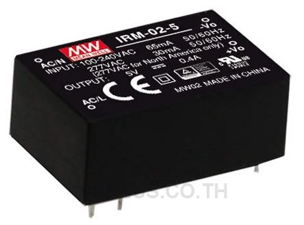 พาวเวอร์ซัพพลายติดลอย (แชสซี/โอเพนเฟรม) Mean Well IRM-02-5 2 W เอาต์พุต 5 V 400 mA