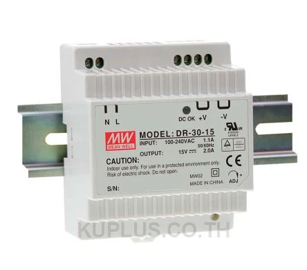 Mean Well DR-30-12, 30W Din Rail Single O/P Class2