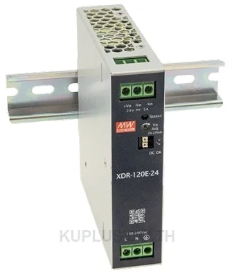 พาวเวอร์ซัพพลายเกาะราง (ติดรางปีกนก DIN) แบบบางพิเศษ (Ultra Slim) Mean Well XDR-120E-36 120 วัตต์ เอาต์พุต 36 VDC (ขั้วต่อแบบสกรู (Screw))