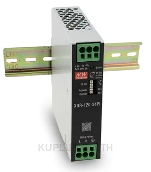 พาวเวอร์ซัพพลายเกาะราง (ติดรางปีกนก DIN) แบบบางพิเศษ (Ultra Slim) Mean Well XDR-120-12PI 120 วัตต์ เอาต์พุต 12 VDC (ขั้วต่อแบบ Push-in)