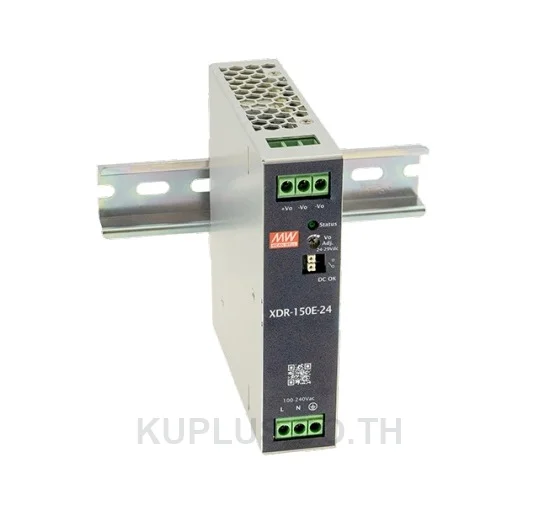 พาวเวอร์ซัพพลายเกาะราง (ติดรางปีกนก DIN) แบบบางพิเศษ (Ultra Slim) Mean Well XDR-150E-12 150 วัตต์ เอาต์พุต 12 VDC (ขั้วต่อแบบสกรู (Screw))