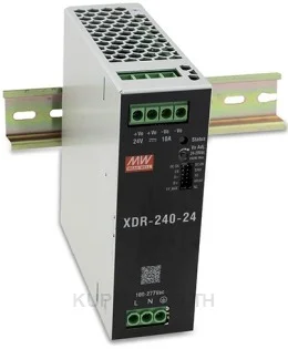 Mean Well XDR-240-48 240W AC/DC High-End Ultra Slim Industrial DIN Rail Power Supply, 48V Output, Screw Terminal