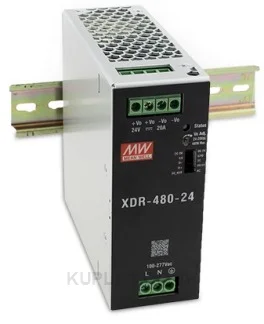 พาวเวอร์ซัพพลายเกาะราง (ติดรางปีกนก DIN) แบบบางพิเศษ (Ultra Slim) Mean Well XDR-480-48 480 วัตต์ เอาต์พุต 48 VDC (ขั้วต่อแบบสกรู (Screw))